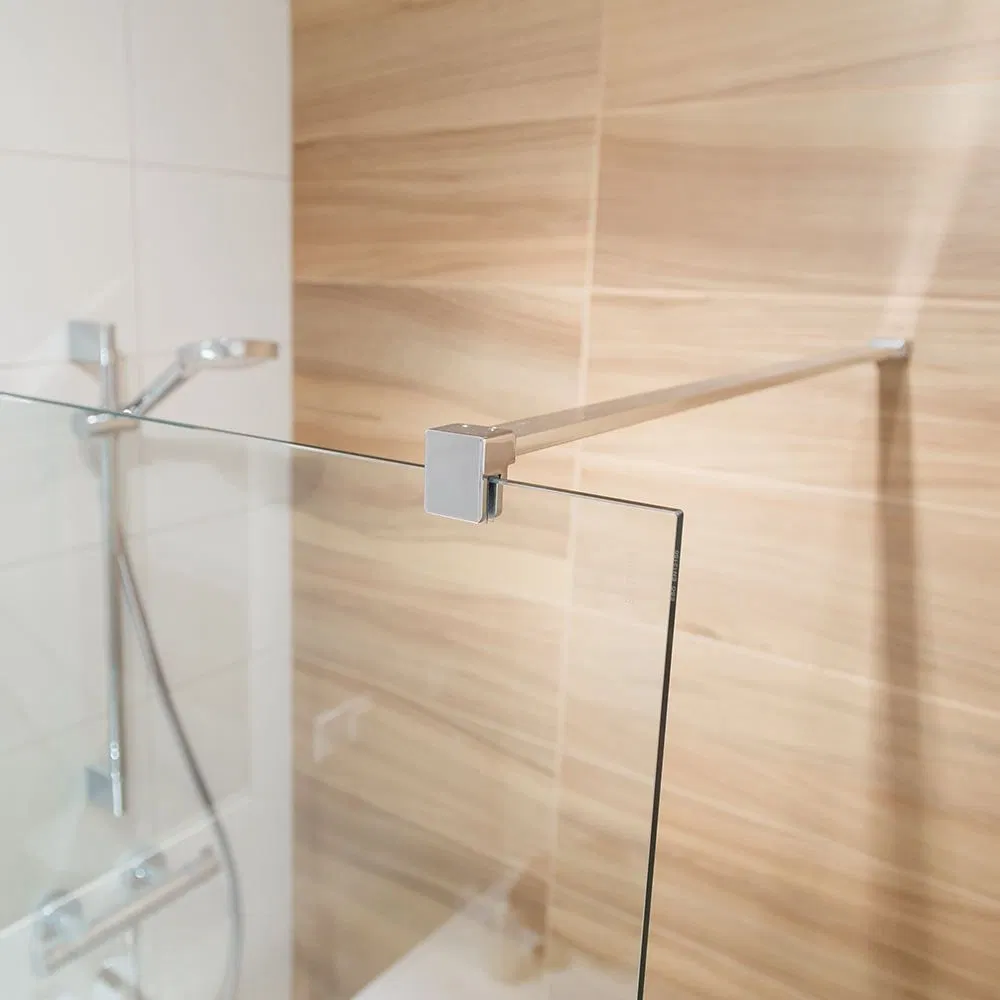 0 Degree Bathroom Accessories Glass Frameless Shower Door Stainless Steel Square Support Bar