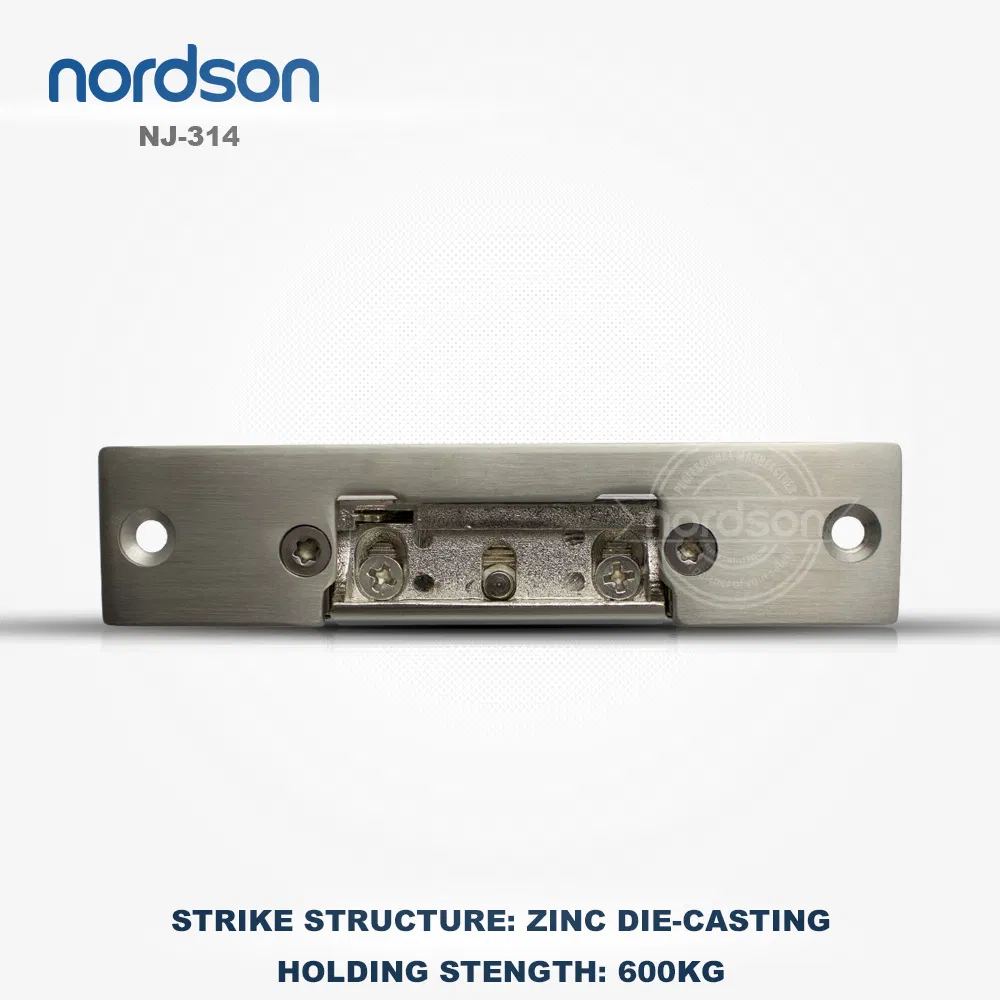 Adjustable Lock-Tongue Security European Standard Glass Door Electric Strike Plate Lock with Signal