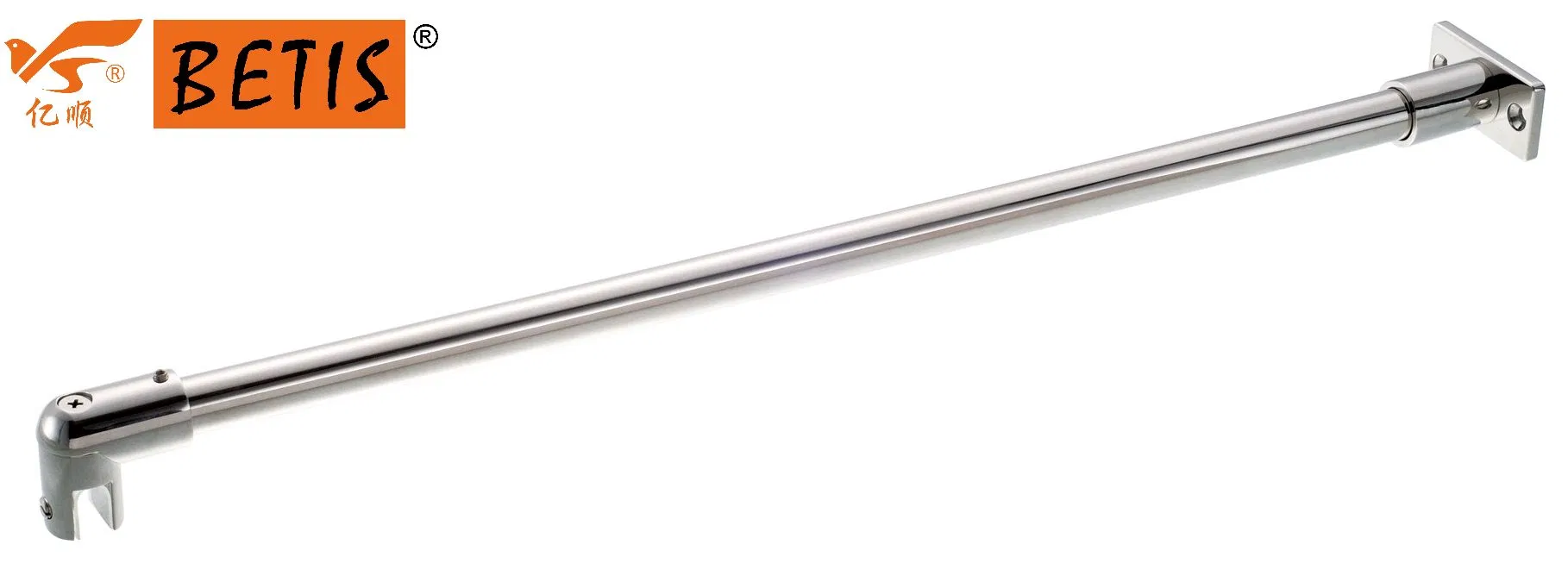 OEM ASTM-Standard Frameless Tempered Glass Door Hardware 304-Stainless-Steel Shower Enclosure Glass-to-Glass Support Bar Header