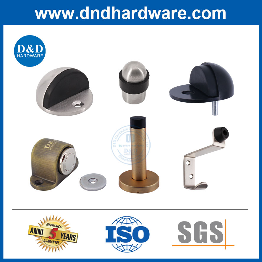 Floor Wall Mounted Brass Magnetic Architectural Hardware Stainless Steel Rubber Zinc Alloy Unique Types Glass Bathroom Shower Sliding Door Stop Holder Stopper