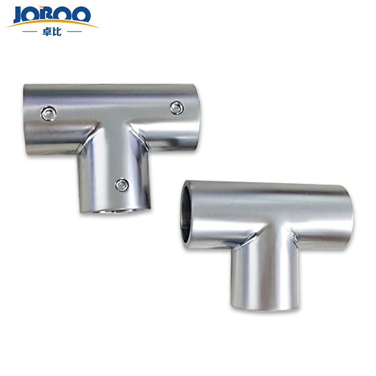 Frameless Shower Room T Shape Pipe to Pipe Glass Door Hardware Fixting Connector