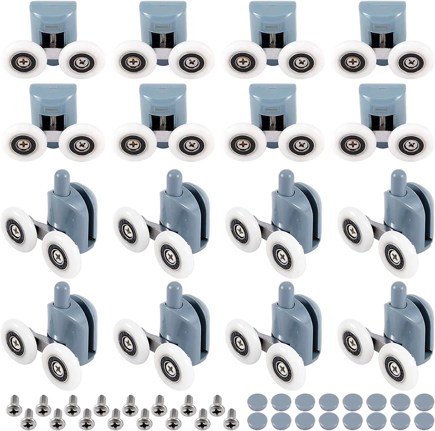 Double Wheel Low Noise Shower Door Rollers Easy Clean Door Roller Shower Cabinet Bathroom Pulleys Rollers