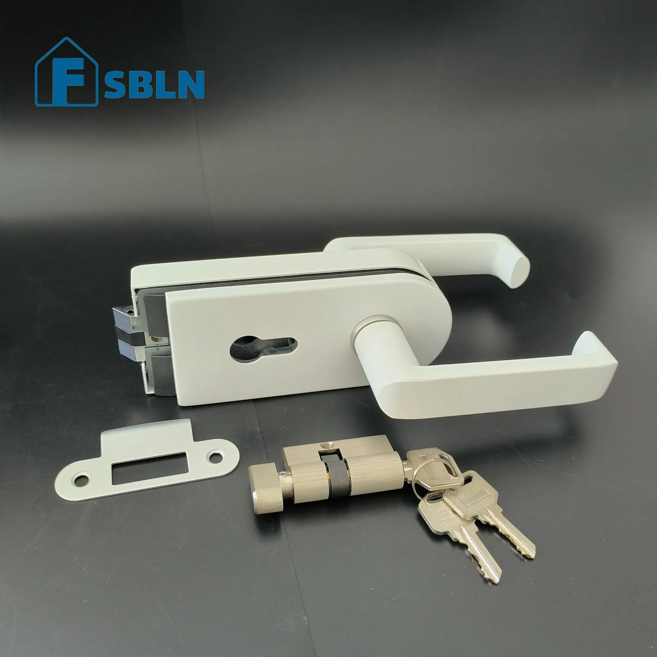 Office Stainless Steel Glass Door Lock with Rose Gold, Silver, Black, and Lock Manufacturing