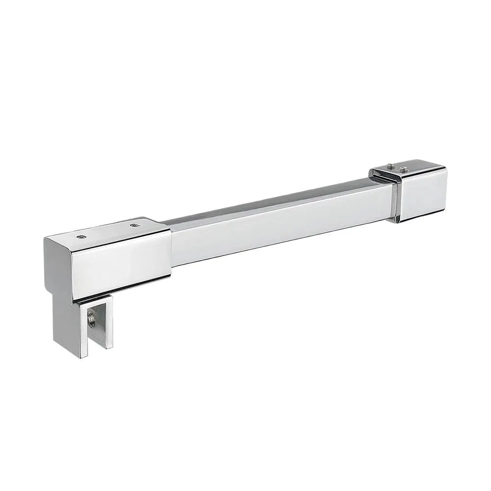 Bathroom Frameless Glass Door Fixing Bracket 0-45 Degree Brass Connector Square Support Bar