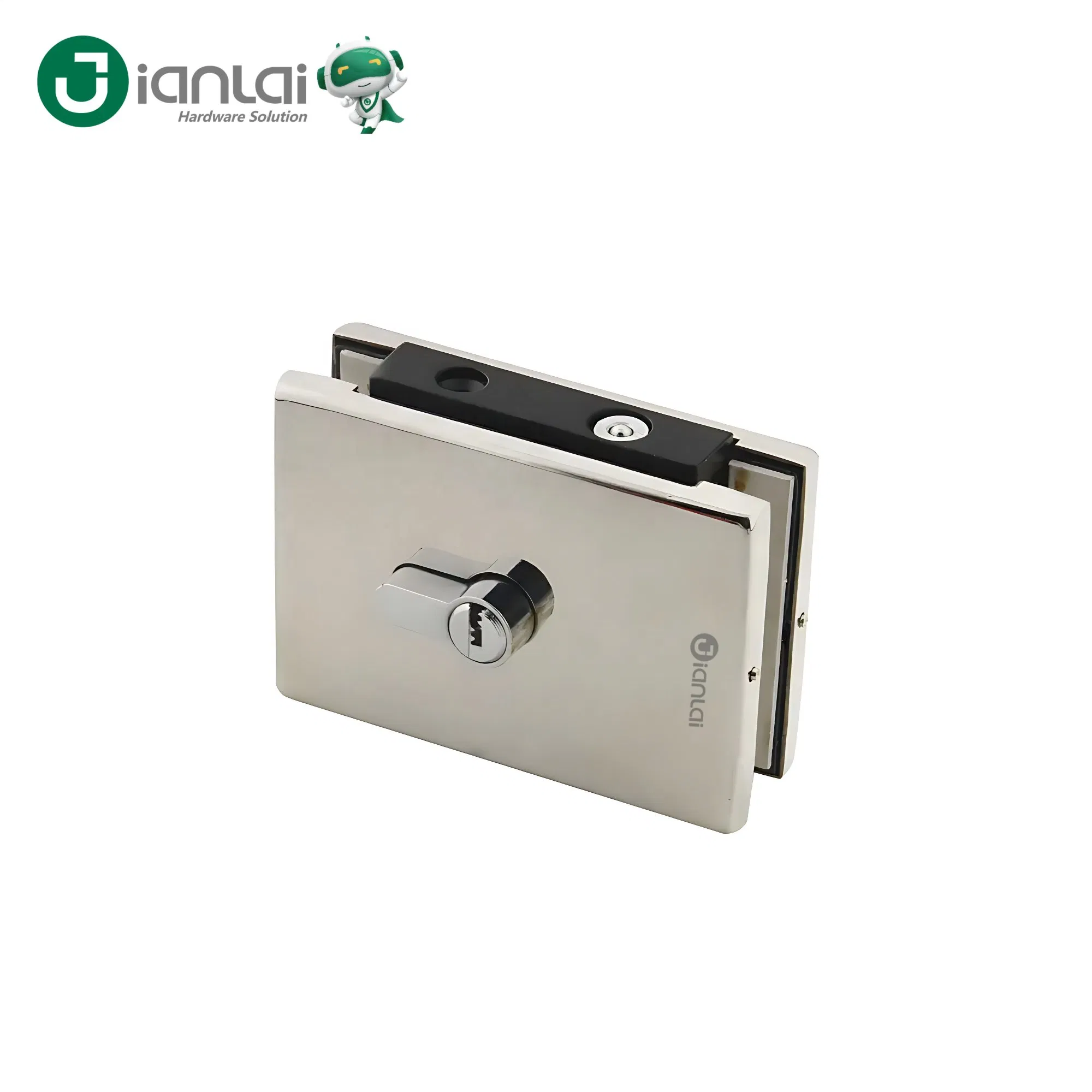 Sliding Glass Partition Hardware SS304 Security Glass Door Lock Patch Fitting