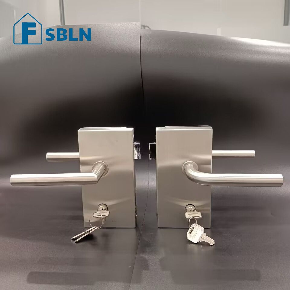 Bln Hot Sale Office Stainless Steel Swing Glass Door Lock Handle with Stain Finish