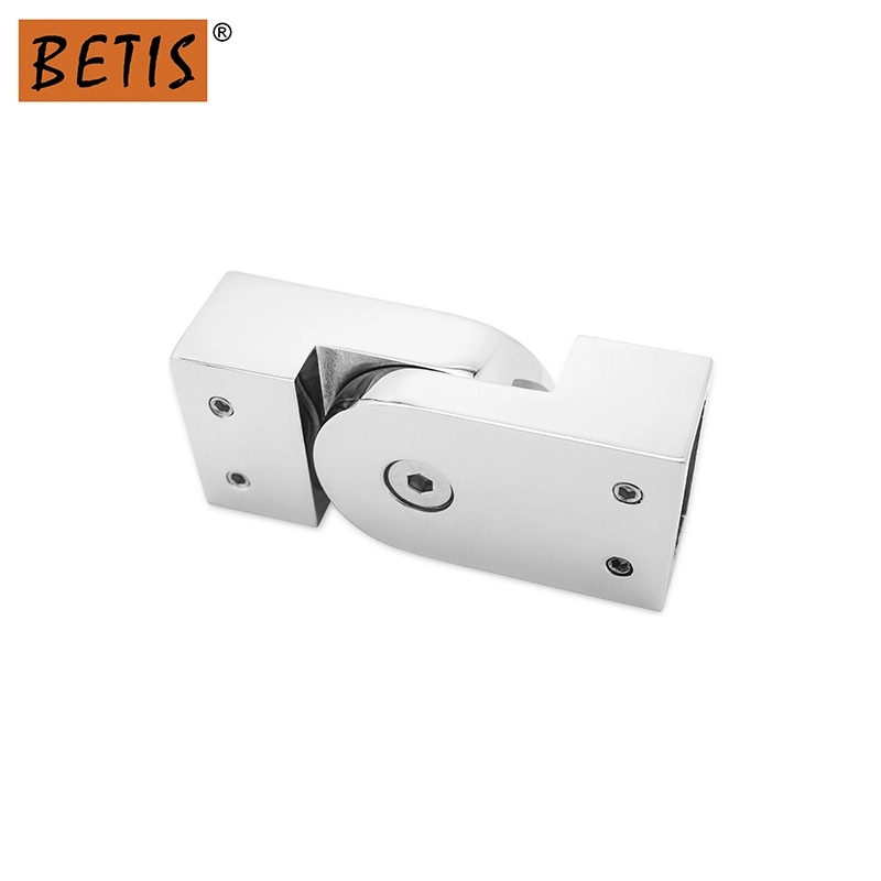 OEM 304 Stainless Steel Frameless Tempered Glass Door Hardware Square Tube Connector Shower Support Bar Holder Bathroom Hardware