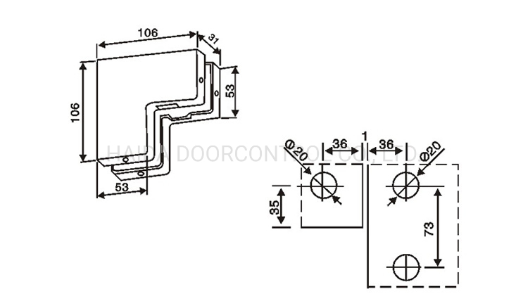 Glass Door Use Small L Glass Clamp Patch Fitting