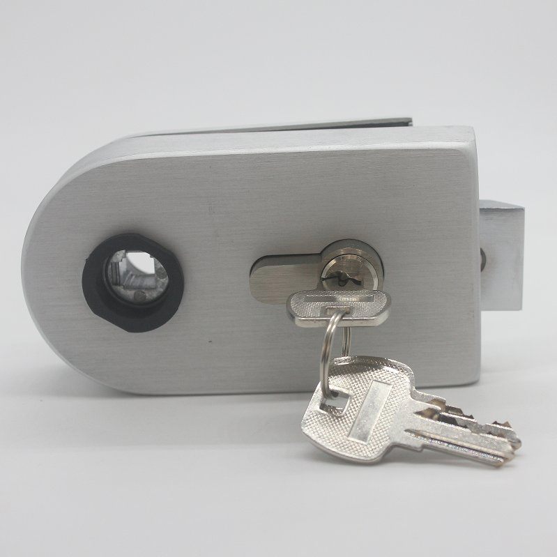 Frameless Aluminium Sliding Glass Door Lock for Glass Security with Leverv Handle Offset Lock with Cylinder Door Lock Manufacturer