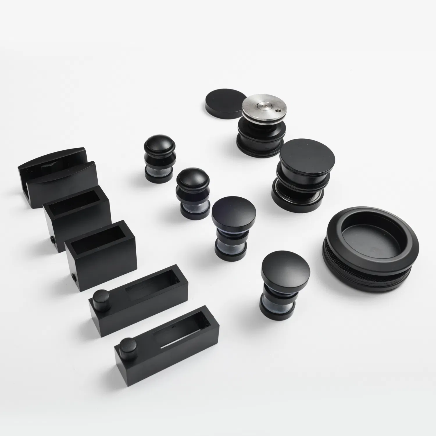 Wholesale and Manufacturer Stainless Steel Matte Black Bathroom Fittings for Frameless Sliding Door Shower System Sliding Door Roller Factory