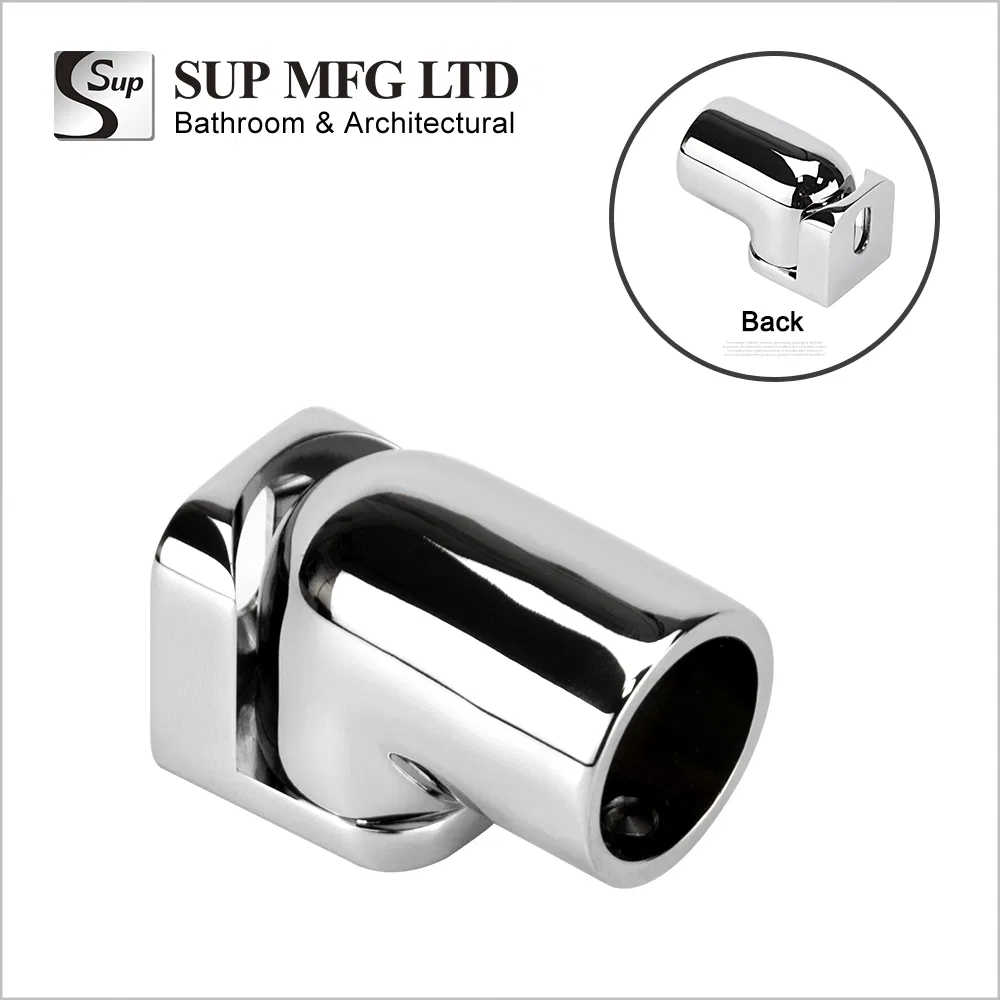 Frameless Glass Door 19mm Brass Round Tube Connector