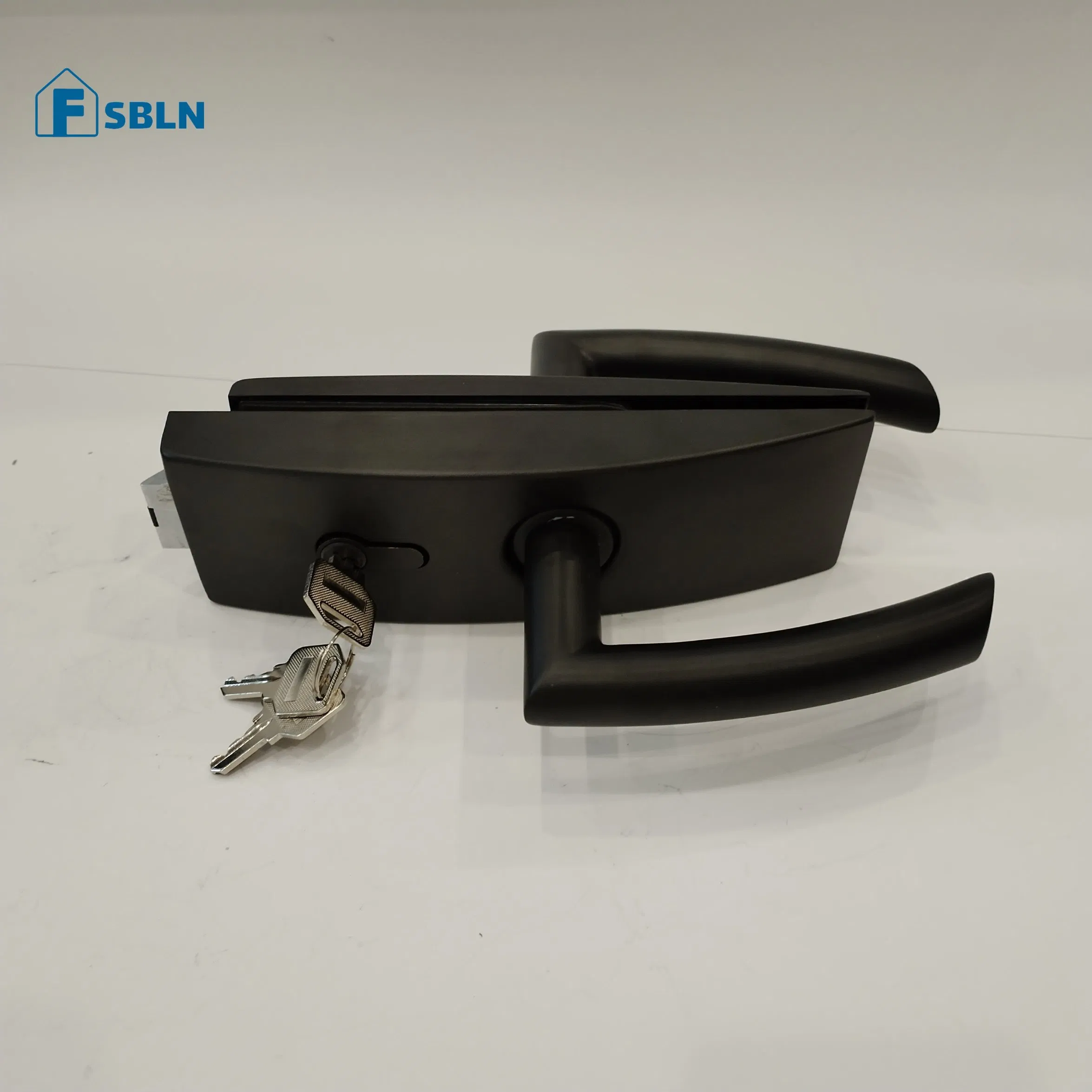 Black Aluminum Swing Tempered with Handle Lock Office Glass Door Lock for Glass Door Glass Handle Lock Glass Patch Fitting