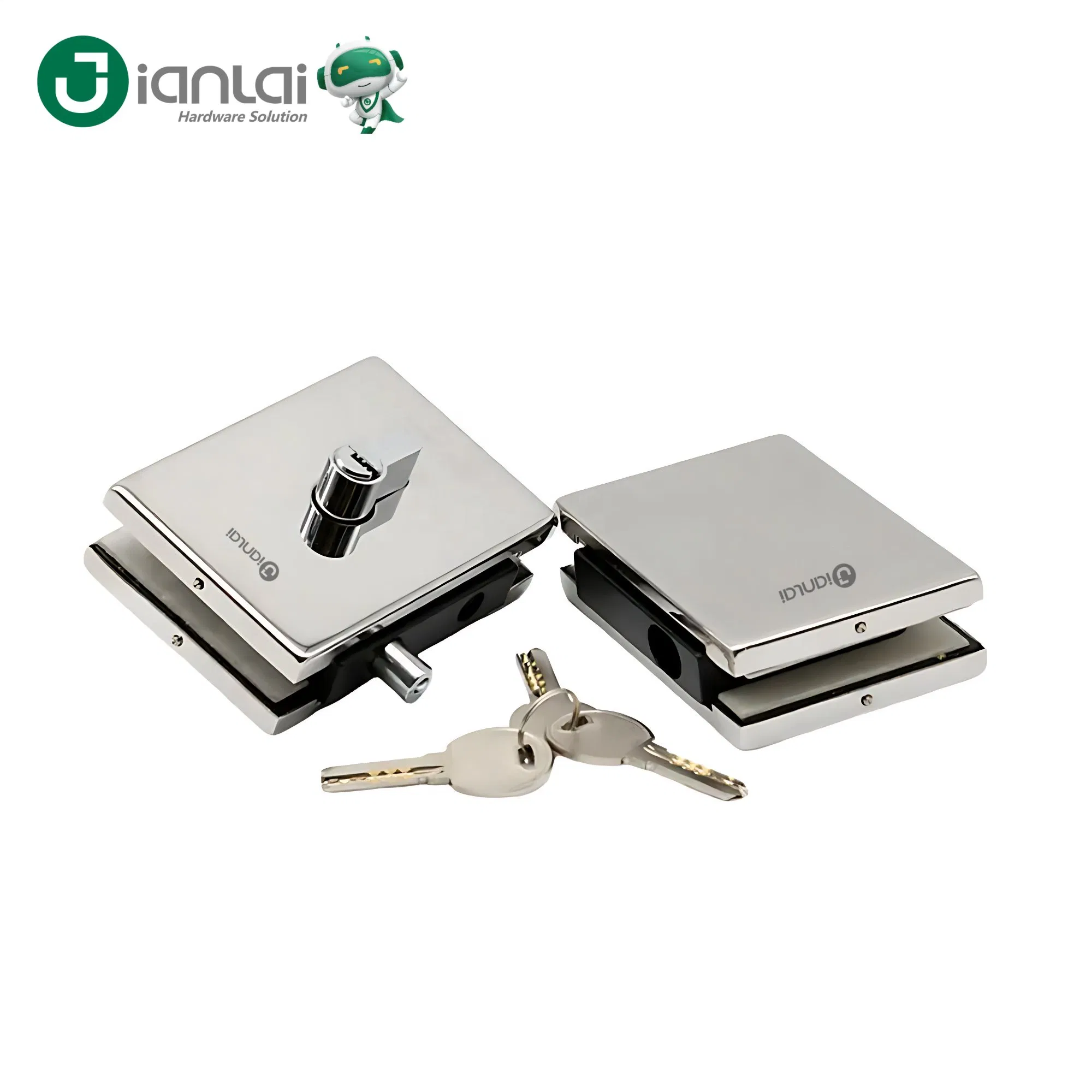 Sliding Glass Partition Hardware SS304 Security Glass Door Lock Patch Fitting