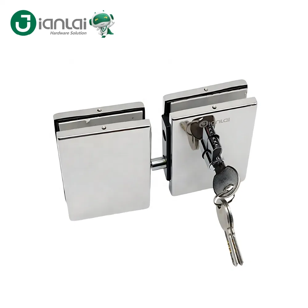 Sliding Glass Partition Hardware SS304 Security Glass Door Lock Patch Fitting