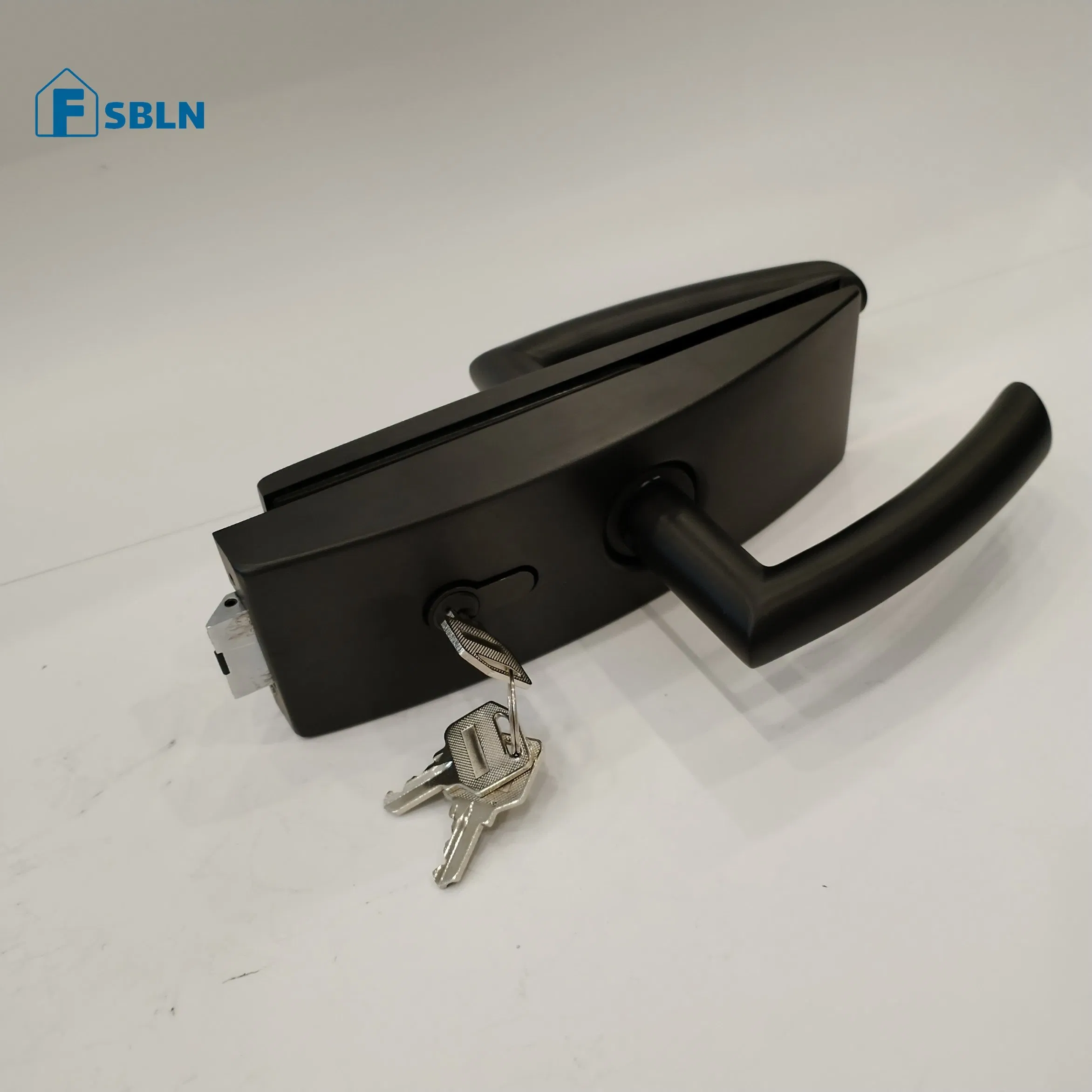 Black Aluminum Swing Tempered with Handle Lock Office Glass Door Lock for Glass Door Glass Handle Lock Glass Patch Fitting
