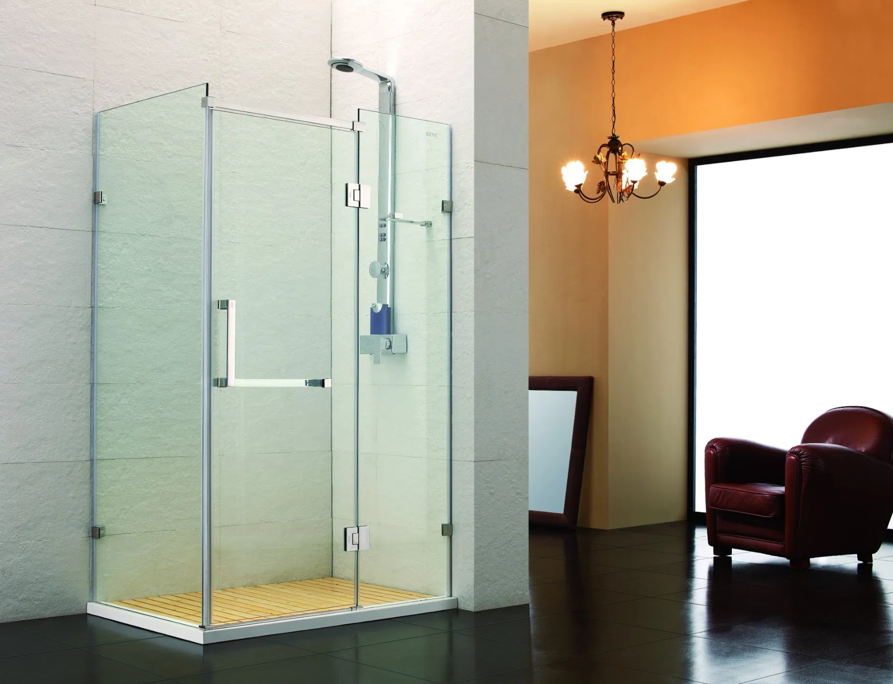 OEM Stainless-Steel Sliding Bathroom Shower Door Hardware Accessories Fixed-Panel Wall-to-Glass Support Bar Header