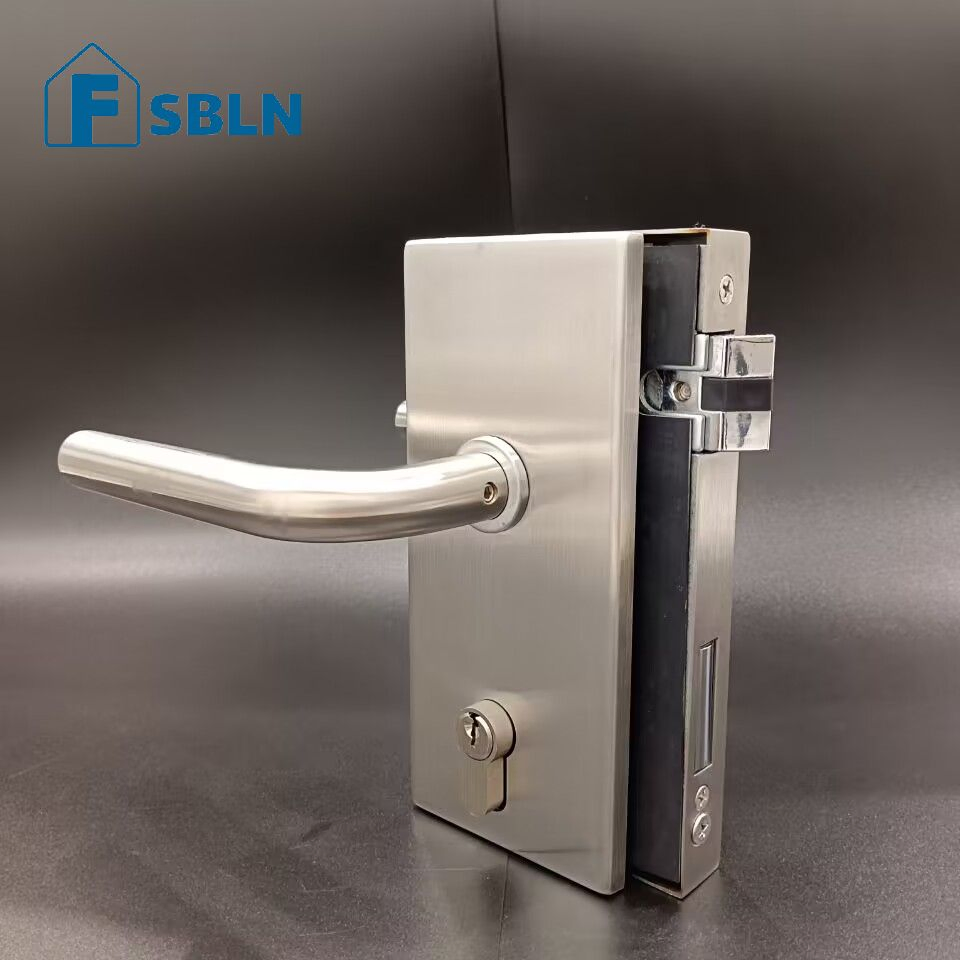 Bln Hot Sale Office Stainless Steel Swing Glass Door Lock Handle with Stain Finish