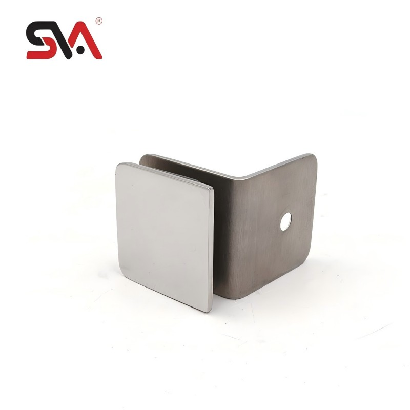 Square Chrome Polished Satin Frameless Glass Clamp Connector for 8-10mm Glass