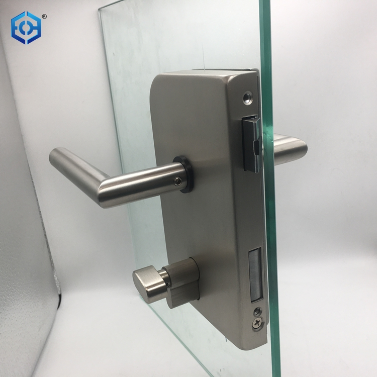 Euopean Rectangular Plate Rounded Corners Heavy Duty Glass Door Lock