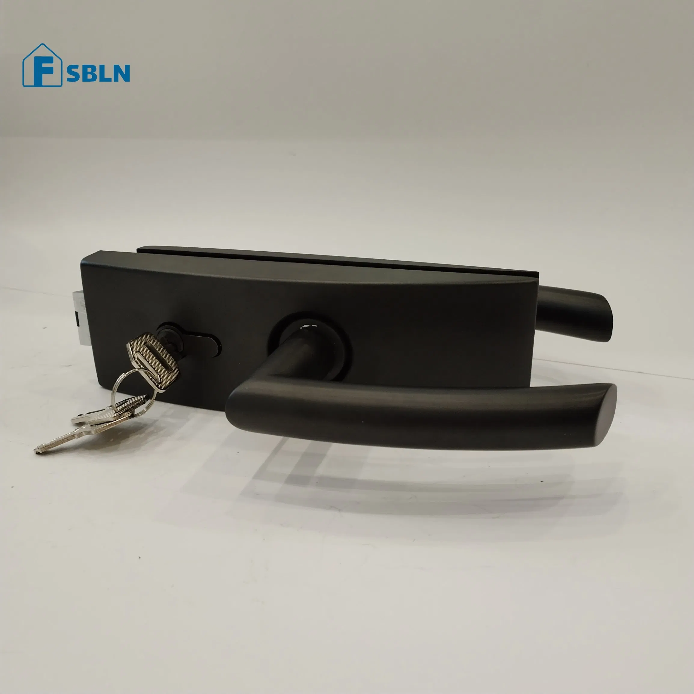 Black Aluminum Swing Tempered with Handle Lock Office Glass Door Lock for Glass Door Glass Handle Lock Glass Patch Fitting