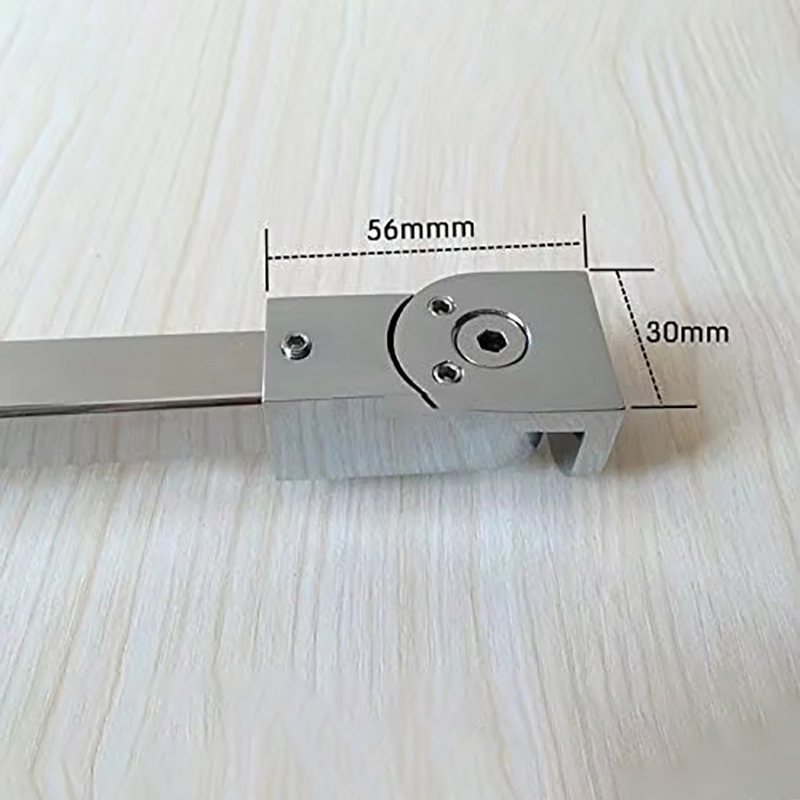 1000mm Chrome Stainless Steel Frameless Shower Door Fixed Panel Wall-to-Glass Support Bar for 1/4" to 3/8" Thick Glass