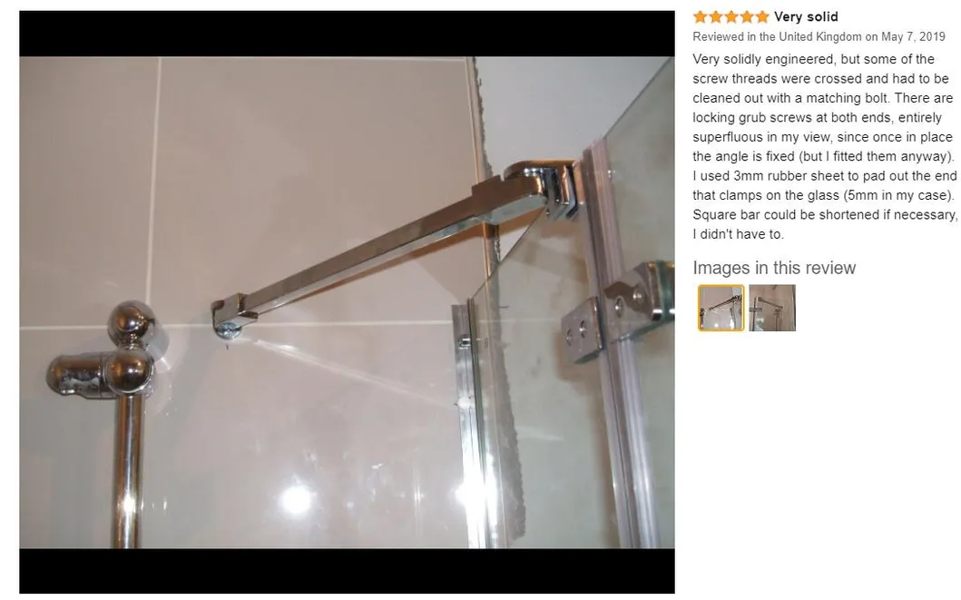 Shower Door Support Bar 6