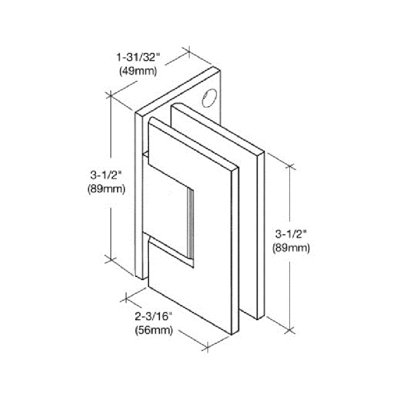 Modern Wall-Mounted Brass Door Hinge Brushed Satin Chrome Continuous Screen System Shower Door Pivot for 90 Degree Glass Bathroom Use