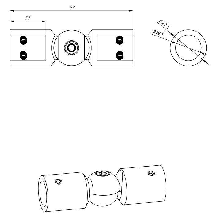 OEM Frameless Tempered Glass Door Hardware Bathroom Accessories Shower Pipe Patch Fitting 304-Stainless-Steel Adjustable Header Tube Bracket Pipe Connector