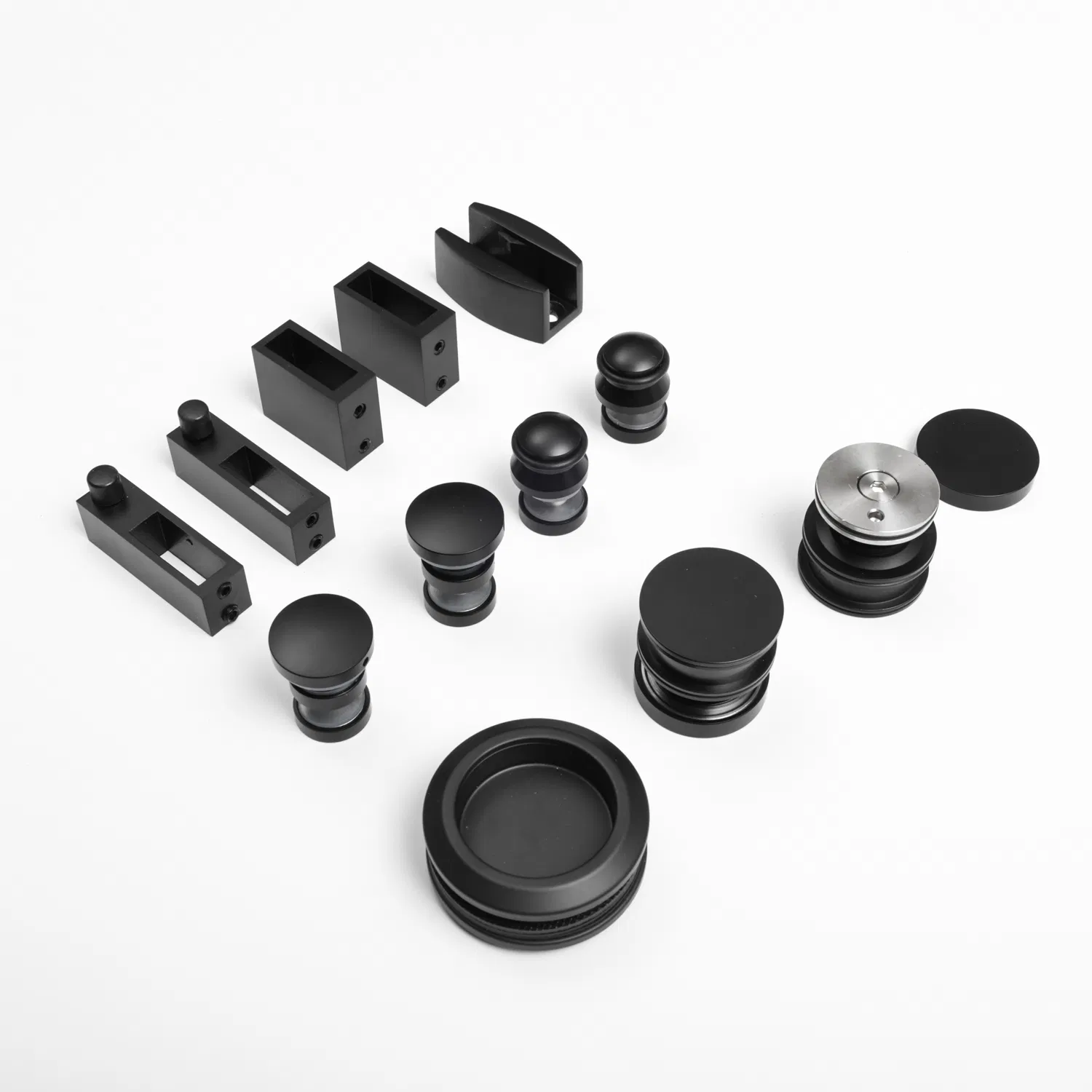 Wholesale and Manufacturer Stainless Steel Matte Black Bathroom Fittings for Frameless Sliding Door Shower System Sliding Door Roller Factory