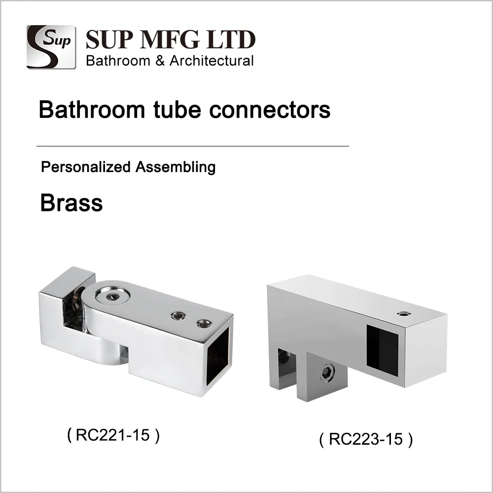 15X15mm Frameless Glass Door Fixing Bracket Brass T-Shaped Connector Support Bar