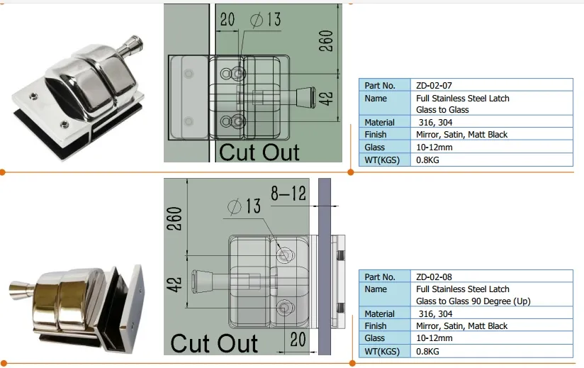 Glass Door Latch View 4
