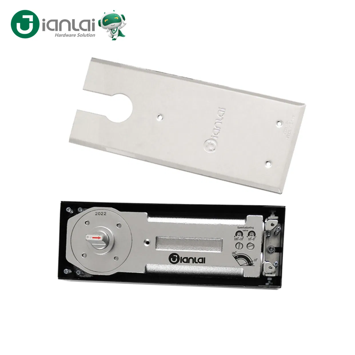 Glass Door Closer Casting Iron Double Cylinder Hydraulic Floor Spring