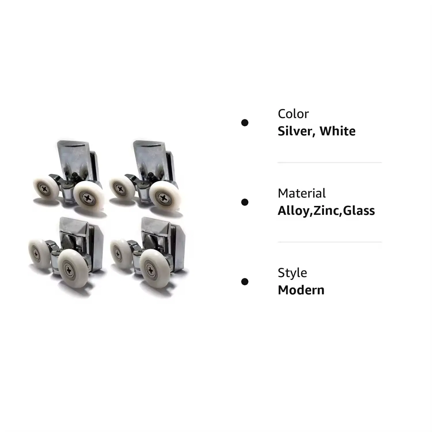 Hydrorelax Smooth Zinc Alloy Shower Door Slide 23mm Double Shower Door Rollers