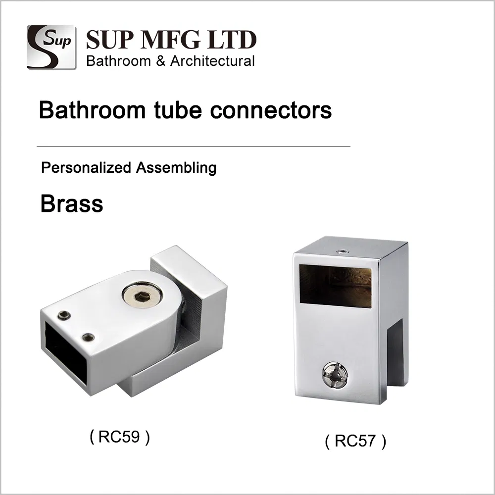 10X20mm Frameless Glass Door Fixing Bracket Hardware Brass Rectangular Support Bar