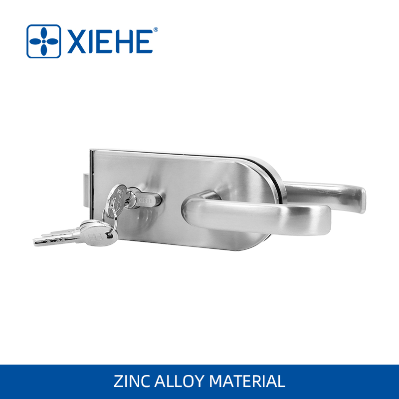 Xh-8115 Zinc Alloy Frameless Glass Lock with Fixed Handle for Glass Door
