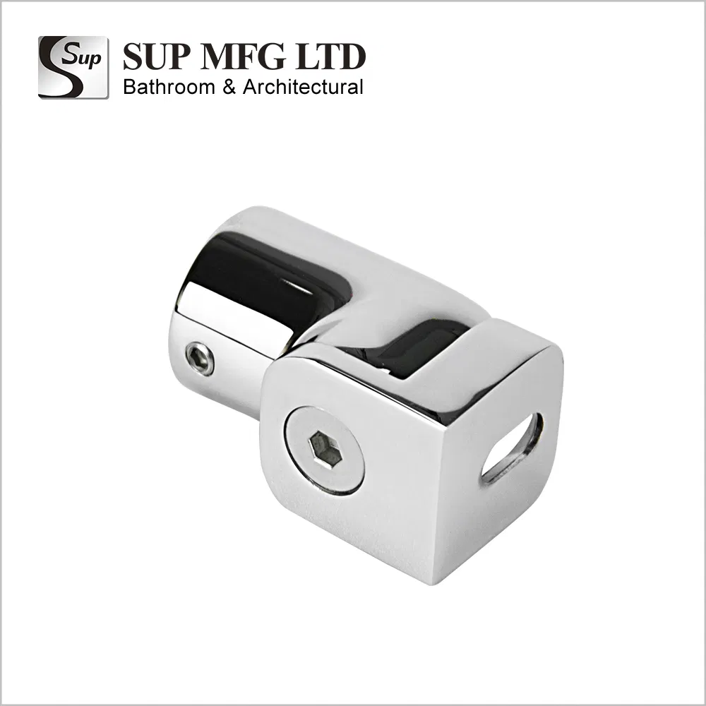 Frameless Glass Door 19mm Brass Round Tube Connector