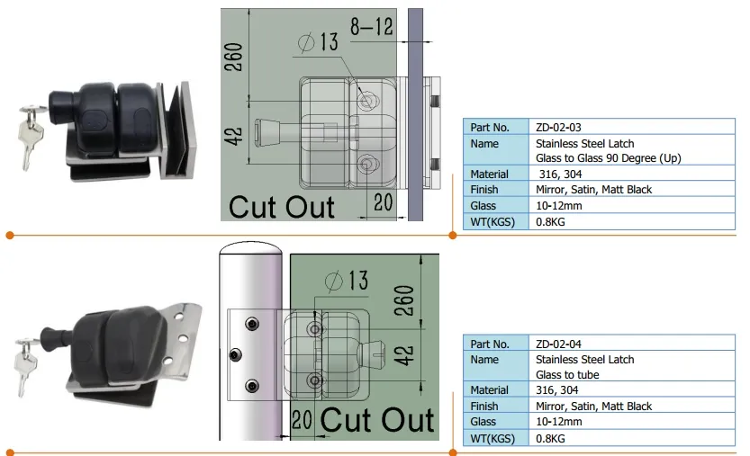 Glass Door Latch View 2