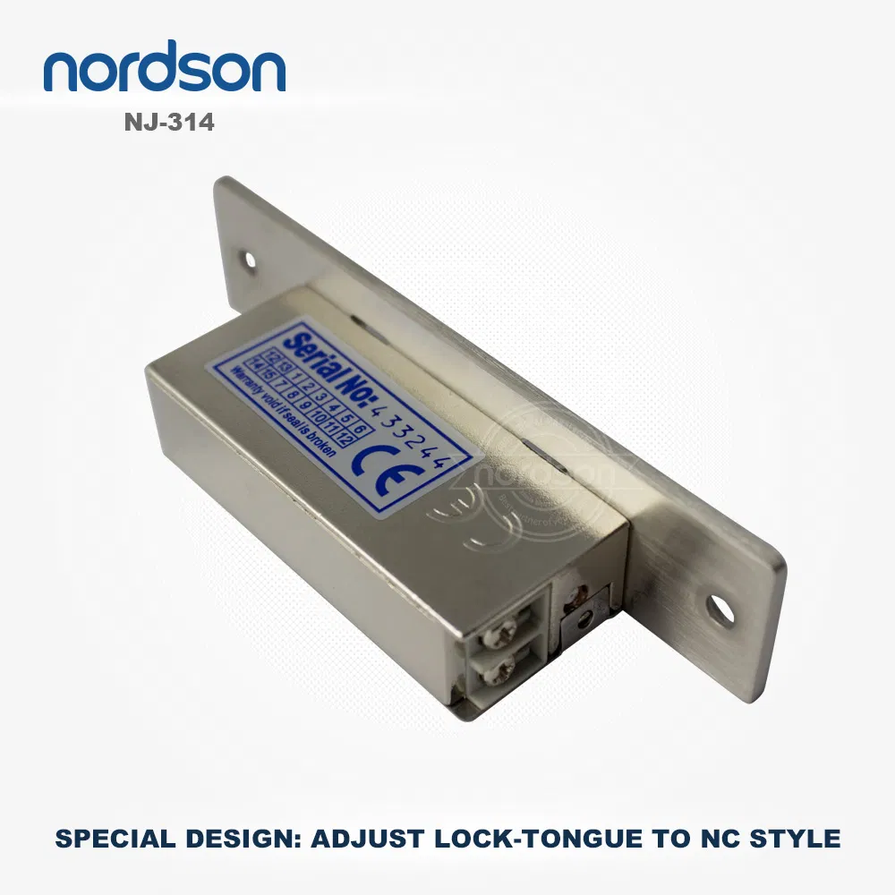 Adjustable Lock-Tongue Security European Standard Glass Door Electric Strike Plate Lock with Signal