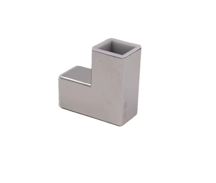 Frameless Sliding Tempered Glass Door Hinges 90 Degree Pipe Sleeve Glass Corner Connector