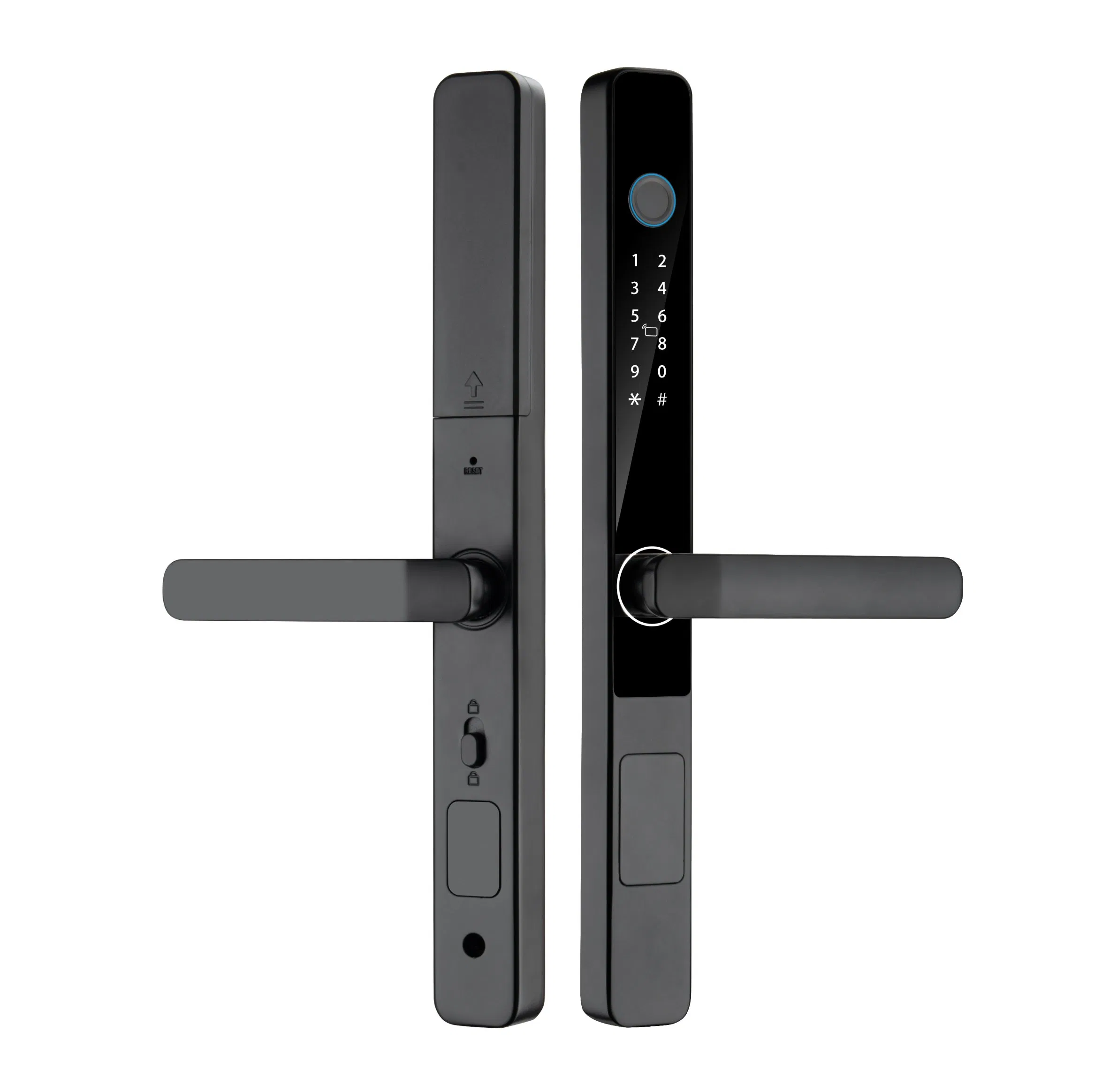 S608 Waterproof Ttlock Tuya Smart Key Digital Locks 92 Mortise Fingerprint Aluminum Electric Sliding Glass Door Locks