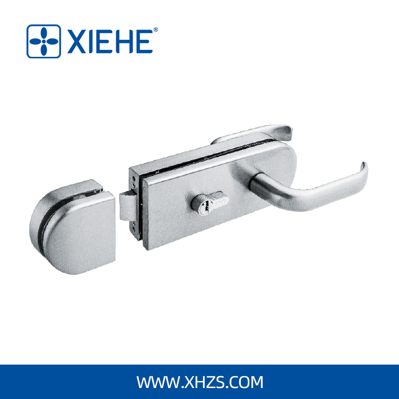 Xh-8115 Zinc Alloy Frameless Glass Lock with Fixed Handle for Glass Door