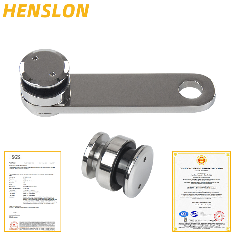 8-12mm CNC Fixed Point Clip Holder Stainless Steel Glass Swing Door Top Bottom Pivot Pole