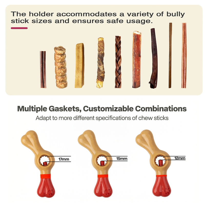 Pet Bully Stick Holder Durable Bone Shape Dog Dental Chew Toy