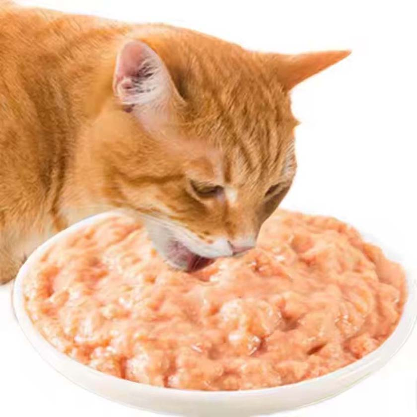 Organic Grain-Free Cat Wet Food Cans High-Protein Pet Snacks with Chicken Duck Shrimp Tuna Salmon Mix for Treats