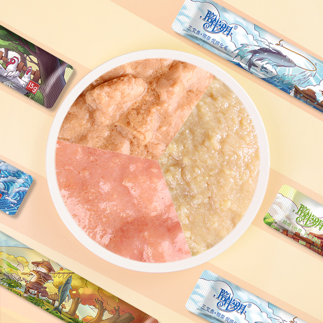 OEM Private Label Cat Creamy Cat Lick Treats 15g Tuna Flavor Liquid Treat Semi-Moist Topper