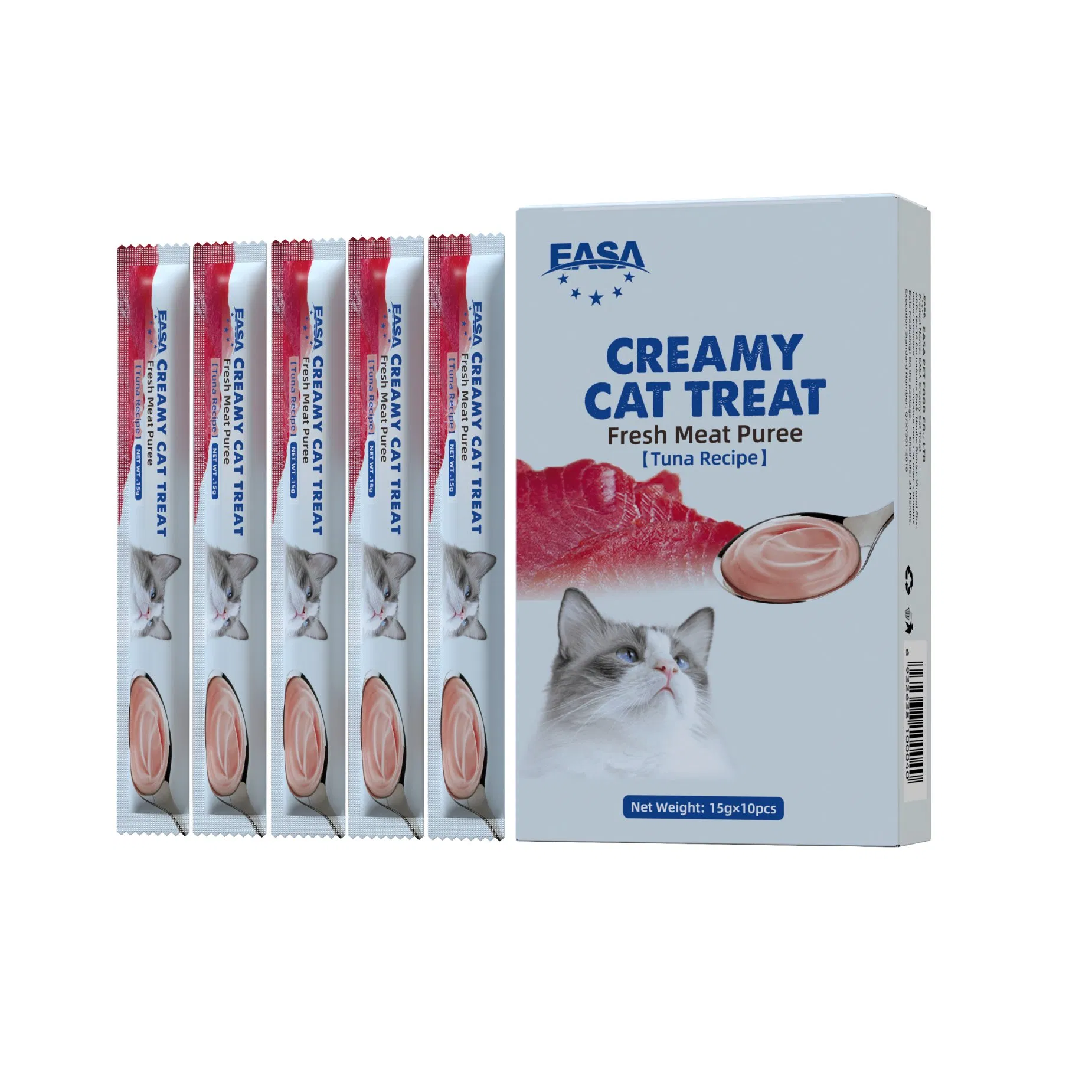 Fresh Meat Tuna Cat Creamy Treat Puree 15g Savory Tasty Cat Topper Interactive Snack Leisure Food Organic Highly Palatable Nourishment Pet Food