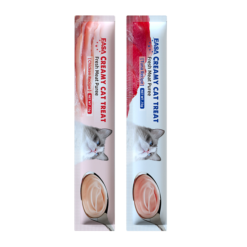 Fresh Meat Tuna Cat Creamy Treat Puree 15g Savory Tasty Cat Topper Interactive Snack Leisure Food Organic Highly Palatable Nourishment Pet Food