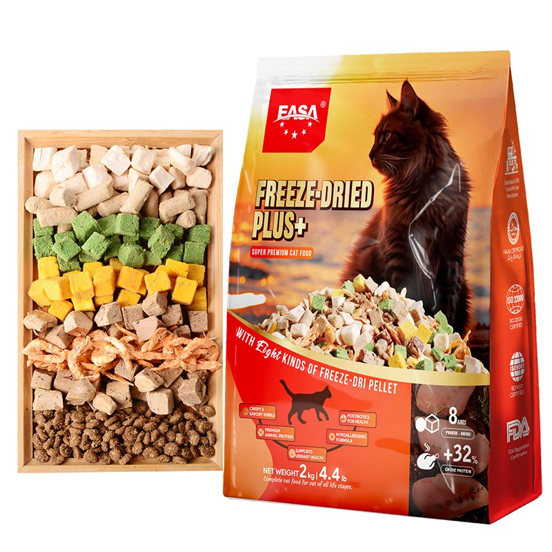 OEM Pet Treat Fresh Meat High-Protein Low Fat Cat Food Add Chicken Beef Egg Yolk Freeze-Dried Grain-Free Formula Pet Food Dry