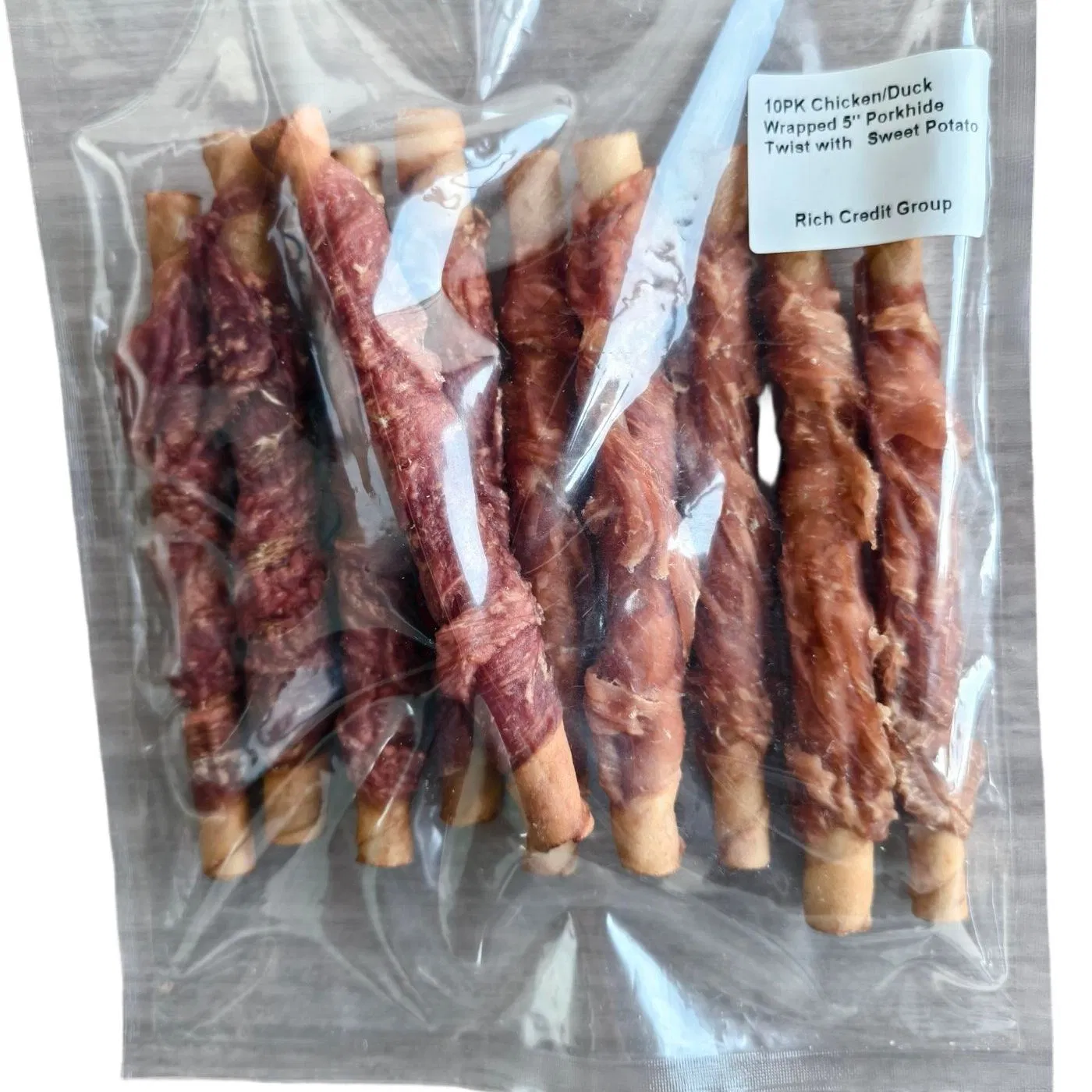 Chicken/Duck Wraps Rawhide Twist for Dog with Sweet Potato