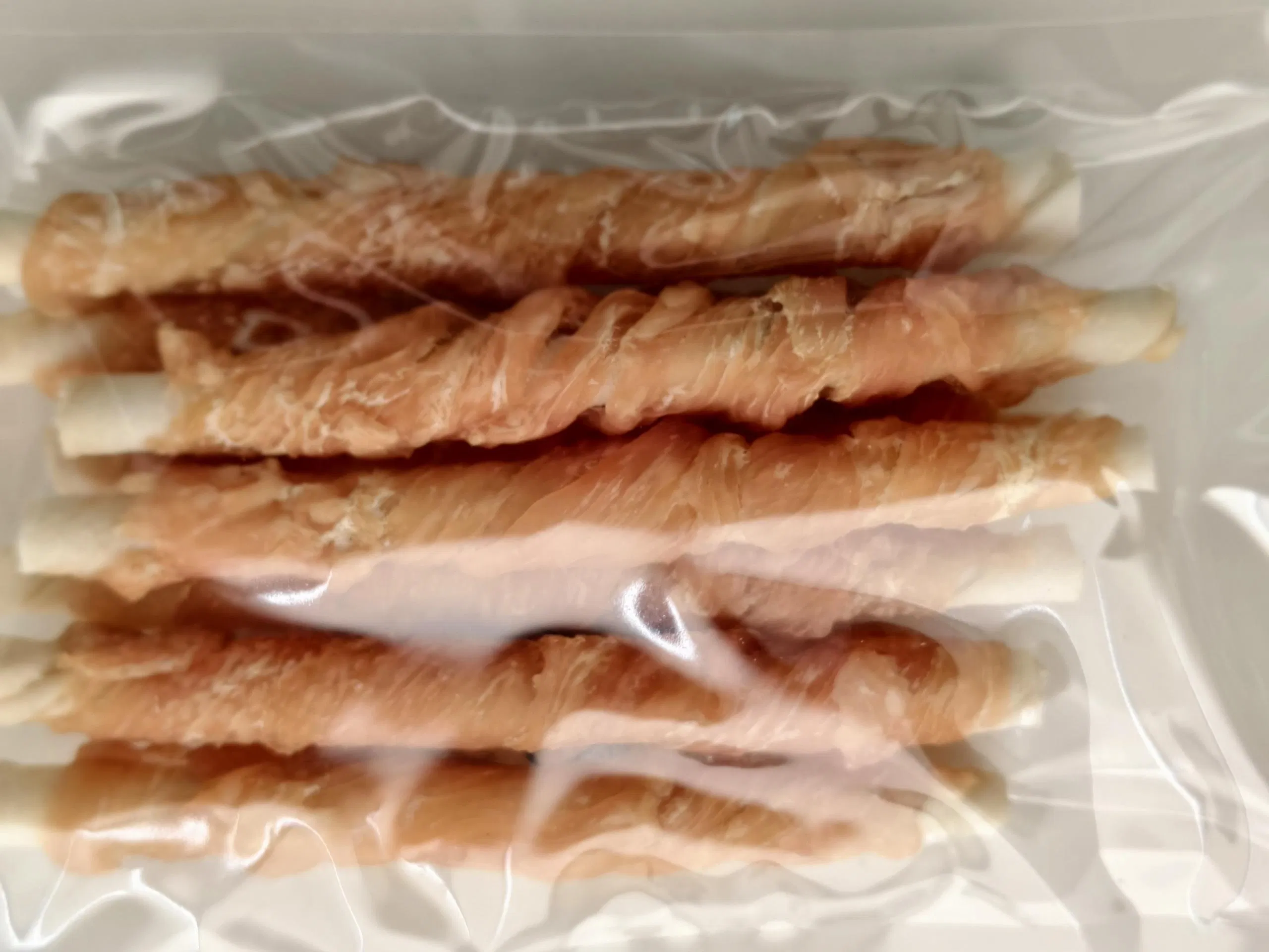 Superior Quality Dog Treats Chicken Wraps Bleached Rawhide Twist 5 Inch